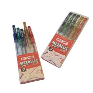 Boligrafos Gel Metalizado x5 Colores - UTIL UNO