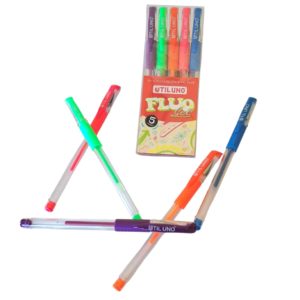 Bolígrafo Gel Flúo x5 Colores - UTIL UNO
