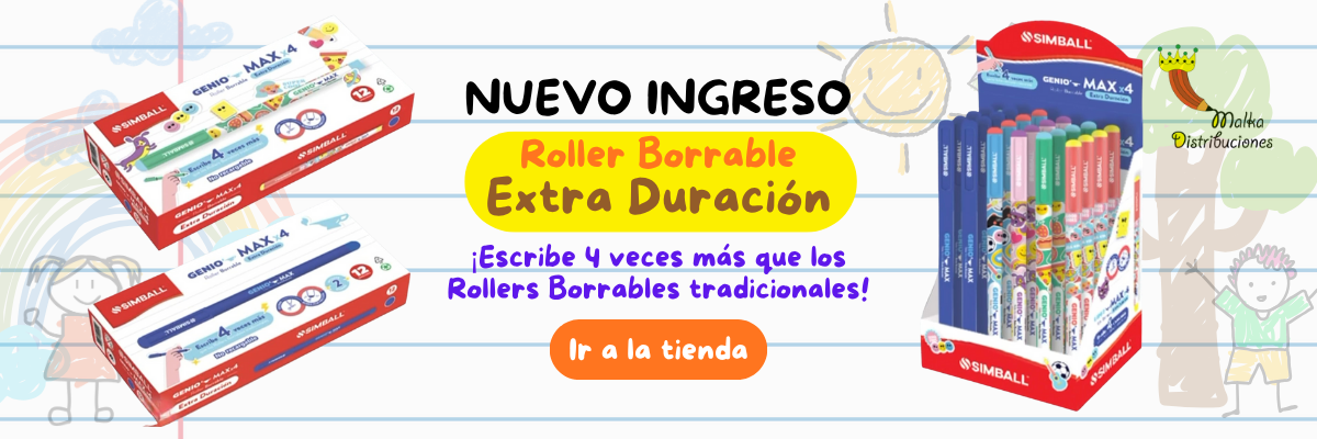Roller Borrable Descartable GENIO MAX Azul - x12 unidades - SIMBALL - Image 4