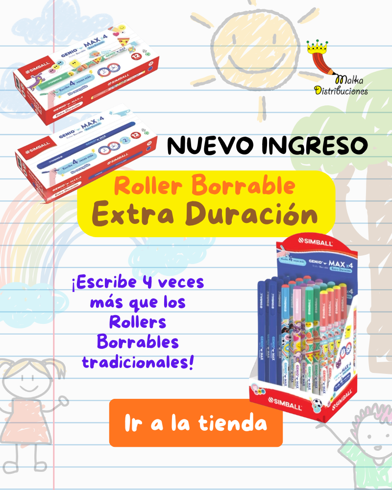 Roller Borrable Descartable GENIO MAX Azul - x12 unidades - SIMBALL - Image 5