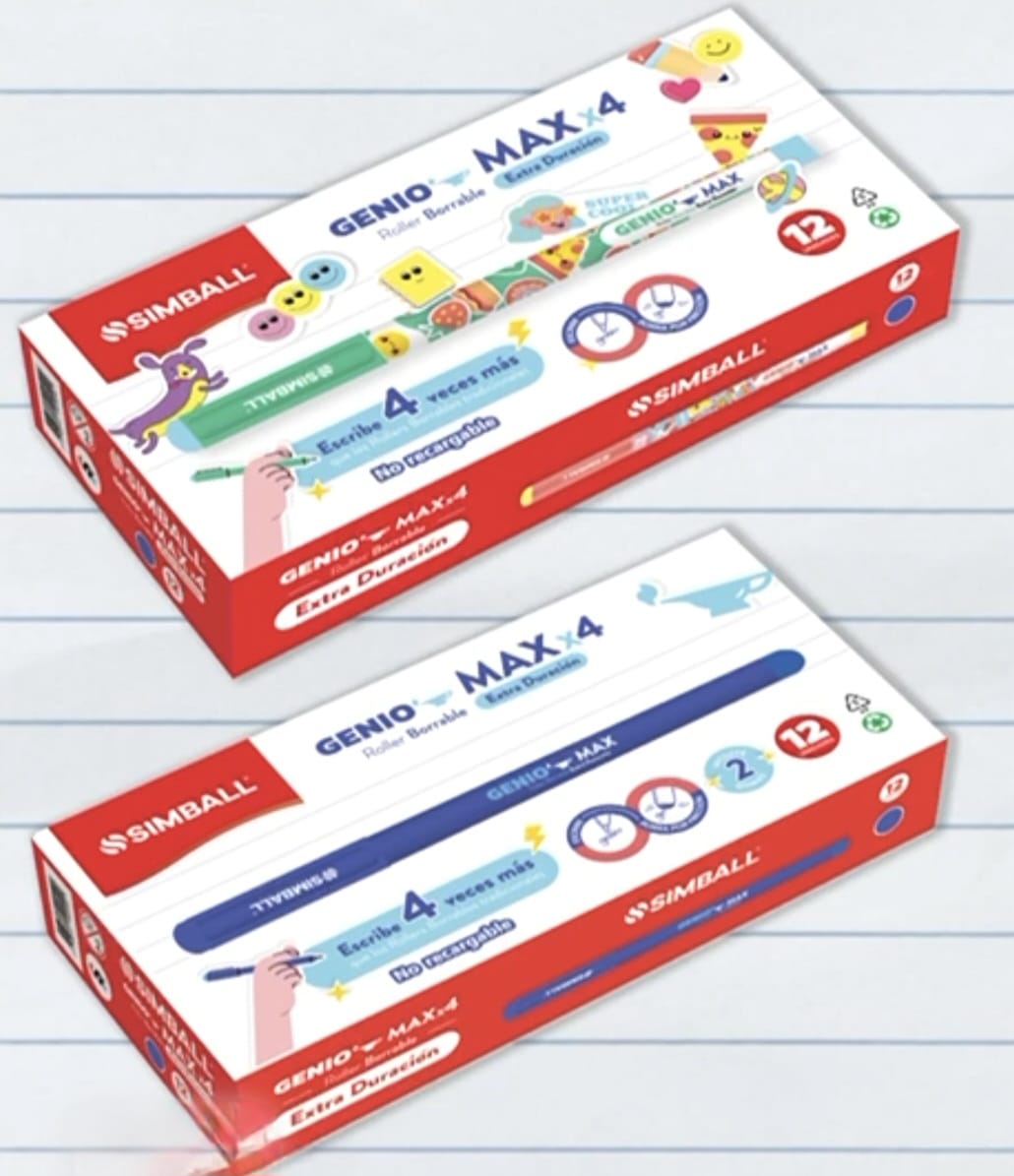 Roller Borrable Descartable GENIO MAX Azul - x12 unidades - SIMBALL - Image 2