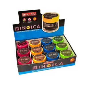 Sacapuntas Minoica C/Depósito y Doble Orificio x12 unidades - UTIL UNO
