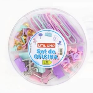 Set Oficina Fantasía Colores Pasteles x80 unidades- UTIL UNO