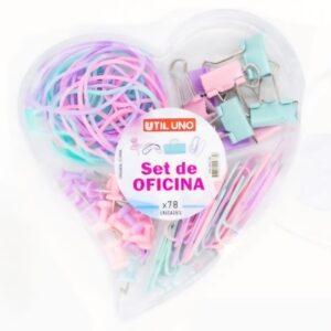 Set Oficina Fantasía Colores Pasteles x78 unidades - UTIL UNO
