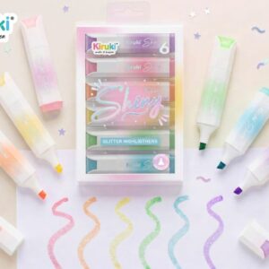 Mini Resaltador Shiny x 6 colores C/ Glitter - KIRUKI